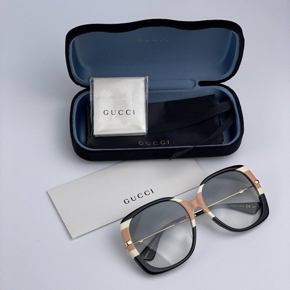 NEW GUCCI LOGO GG0511S 006 Black Multicolor Gray Gradient Square Women Sunglasse - Picture 9 of 10